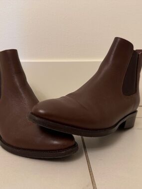 The White Company Brown Leather Chelsea Boots Size EU 39 / US 8 Minimal Classic